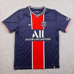Paris Saint-Germain Soccer Jersey Mens Large Nike Blue Home PSG 2020/21 Dri-Fit